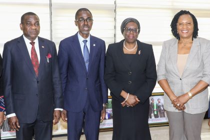 From left; .Nigeria Deposit Insurance Corporation, NDIC, Acting Head, Communication & Public Affairs Department, Ms Hawwau Gambo, Head Legal Department, Henry Fomah,,Managing Director/CEO,Nigeria Deposit Insurance Corporation (NDIC), Bello Hassan ,Chief Justice of Nigeria (CJN), Justice Kudirat Olatokunbo Kekere-Ekun,, Executive Director Corporate Services, Mrs Emily Osuji and Executive Director, Operations, Mustapha Ibrahim during a visit of the NDIC Management to the CJN in Abuja yesterday photo Abayomi Fayese
