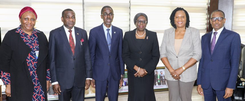 From left; .Nigeria Deposit Insurance Corporation, NDIC, Acting Head, Communication & Public Affairs Department, Ms Hawwau Gambo, Head Legal Department, Henry Fomah,,Managing Director/CEO,Nigeria Deposit Insurance Corporation (NDIC), Bello Hassan ,Chief Justice of Nigeria (CJN), Justice Kudirat Olatokunbo Kekere-Ekun,, Executive Director Corporate Services, Mrs Emily Osuji and Executive Director, Operations, Mustapha Ibrahim during a visit of the NDIC Management to the CJN in Abuja yesterday photo Abayomi Fayese
