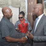 R-L: Director General, Securities and Exchange Commission, Dr. Emomotimi Agama; Daughter of late Edwin Clark, Pan Niger Delta Forum leader, Timi Clark and son, Hon. Chief Ebikeme Clark during the DG condolences visit to the family in Abuja yesterday.