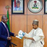 ABUJA CHAMBER OF COMMERCE AND INDUSTRY President, Abuja Chamber of Commerce and Industry, Dr Emeka Obegolu SAN (left), and Minister of Budget and Economic Planning, Senator Abubakar Bagudu, during the visit of the ACCI to the ministry in Abuja on Tuesday 18/03/25 PHOTO: FMBEP