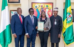 From left: Mr. Eddie Efekoha(Chairman, CHI Life), Mr Olusegun Ayo Omosehin (Commissioner for Insurance), Mrs. Olutope Bamidele (Managing Director, CHI Life) and Dr. Usman Jankara (Dep. Commissioner for Insurance Technical)