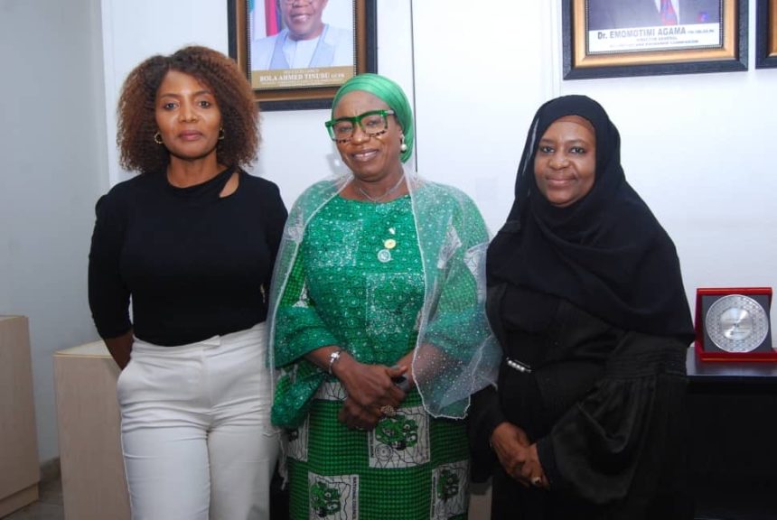 Left to Right: Executive Commissioner, Legal and Enforcement, Securities and Exchange Commission, Ms Frana Chukwuogor, President National Council for Women Society, Princess Edna D.D Azura and Executive Commissioner Corporate Services SEC, Mrs Samiya Hassan Usman during a visit by the National Council for Women Society (NCWS), Nigeria to the Commission.